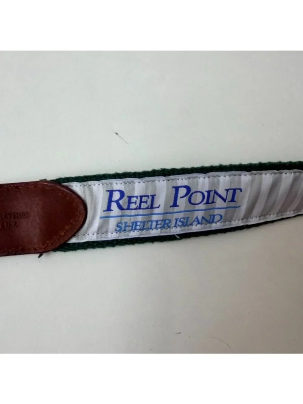 Reel Point Shelter woven Canvas Belt Green Men's Size 36